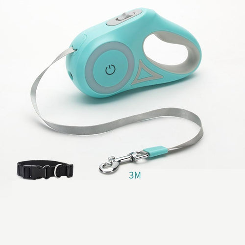 Retractable Dog Leash with Built-in LED Light for Safety