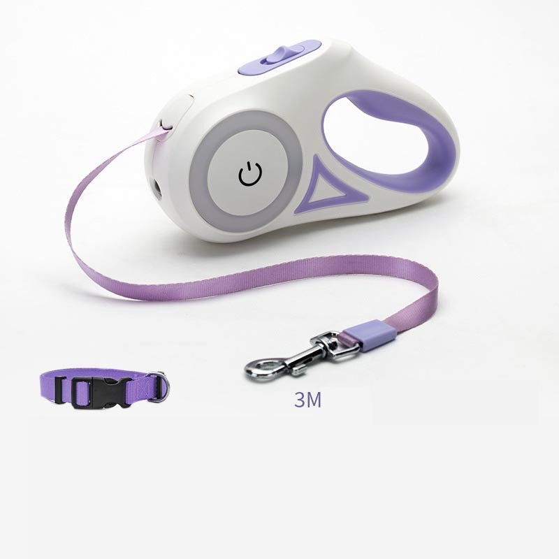 Retractable Dog Leash with Built-in LED Light for Safety