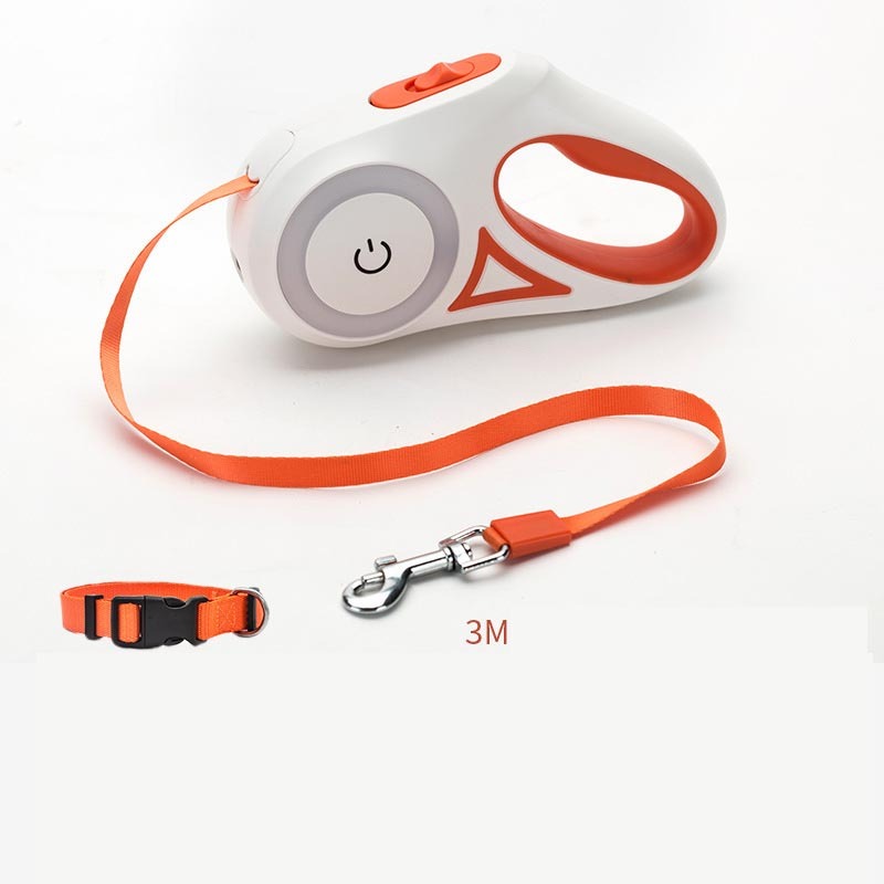 Retractable Dog Leash with Built-in LED Light for Safety