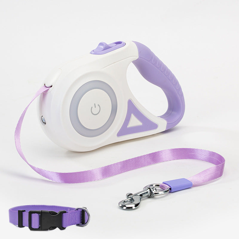 Retractable Dog Leash with Built-in LED Light for Safety