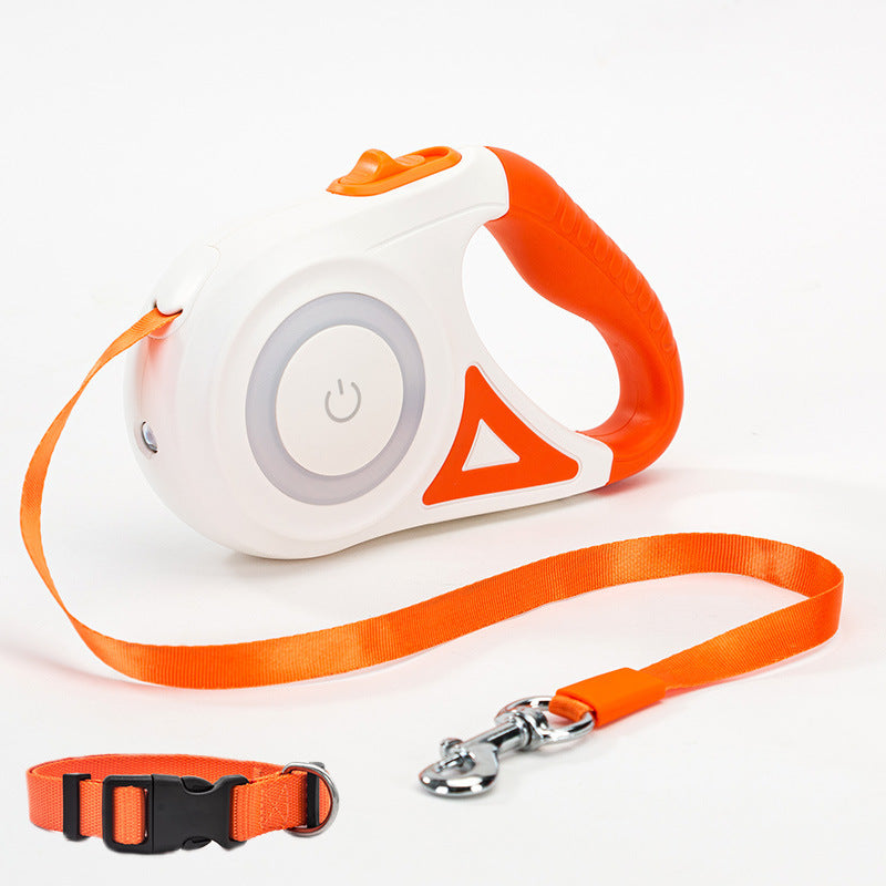 Retractable Dog Leash with Built-in LED Light for Safety